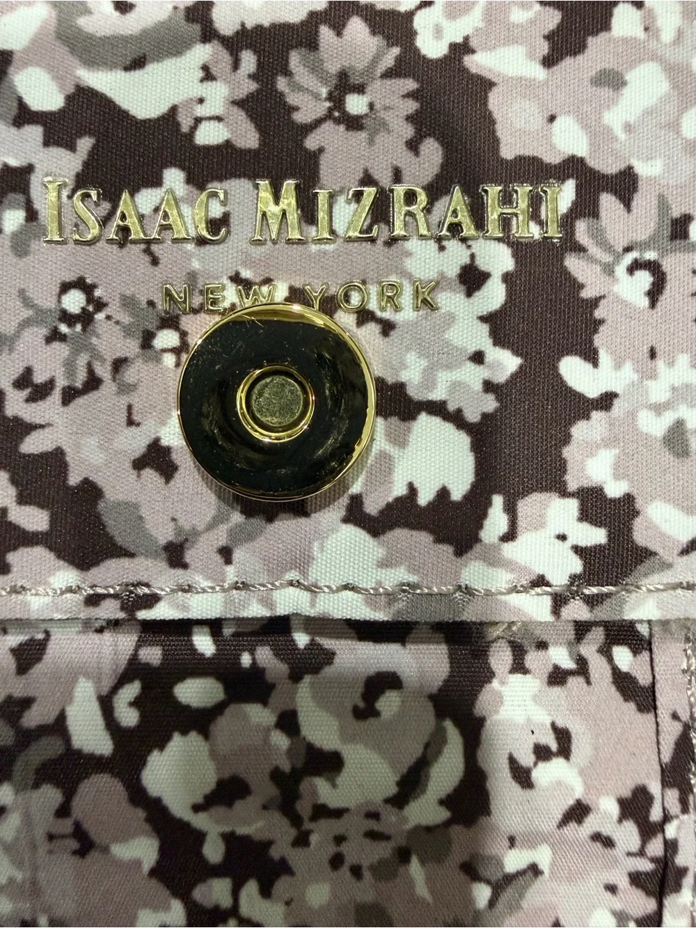Isaac Mizrahi Floral Cosmetic Pouch in Mauve, Plum & White